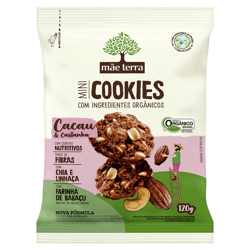 Biscoito-Integral-Organico-Cacau---Castanhas-Mae-Terra-Mini-Cookies-Pacote-120g