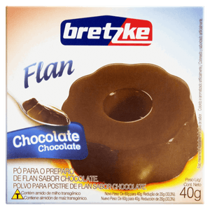 Pó para Flan Chocolate Bretzke Caixa 40g