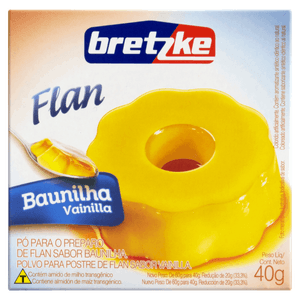 Pó para Flan Baunilha Bretzke Caixa 40g