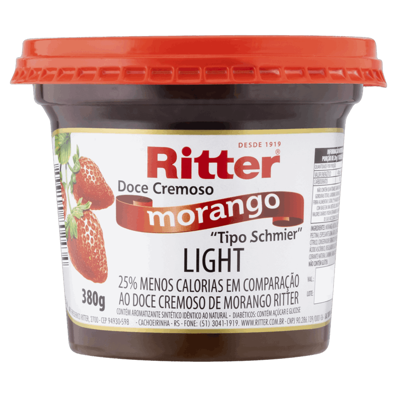 Doce-Cremoso-Schmier-Morango-Light-Ritter-Pote-380g