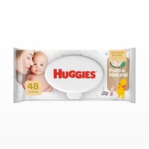 Toalha Umedecida sem Perfume Disney Baby Huggies Puro e Natural Pacote 48 Unidades