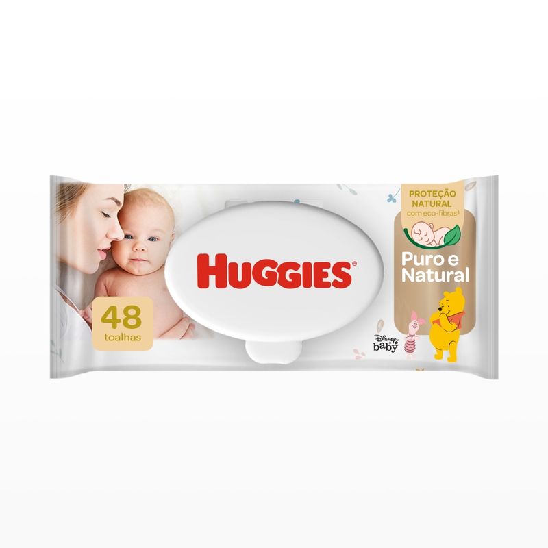 Toalha-Umedecida-sem-Perfume-Disney-Baby-Huggies-Puro-e-Natural-Pacote-48-Unidades
