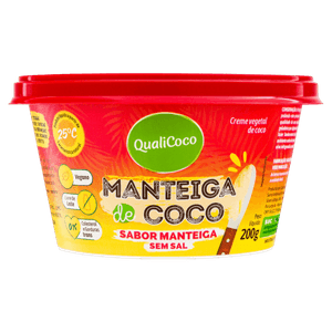 Manteiga de Coco sem Sal Sabor Manteiga Qualicoco Pote 200g