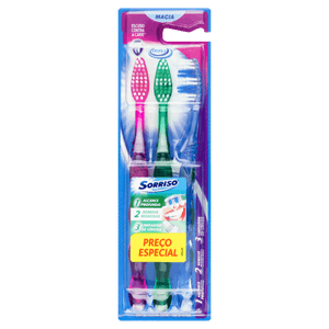 Escova Dental Macia Tripla 123 Sorriso 3 Unidades Grátis 1 Escova