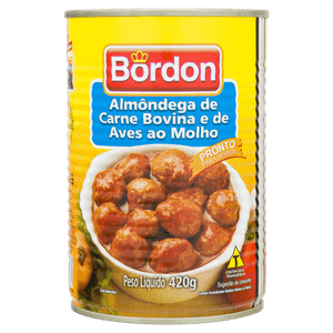 Almôndega de Carne Bovina e Aves ao Molho Bordon Lata 420g