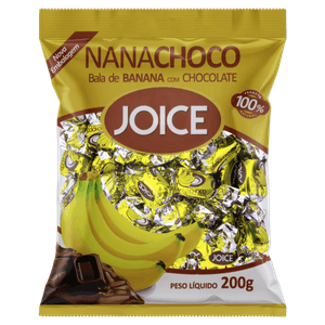 Bala de Banana com Chocolate Joice Nanachoco Pacote 200g