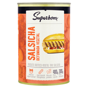 Salsicha Vegetal Defumada Superbom Lata 300g