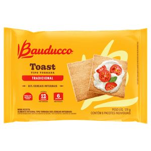 Torrada Tradicional Bauducco Toast Pacote 128g 6 Unidades