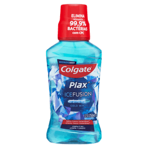 Enxaguante Bucal Zero Álcool Cold Mint Colgate Plax Ice Fusion Frasco 250ml