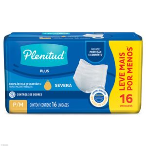 Roupa Íntima Descartável Unissex Plenitud Protect Plus P/M Pacote 16 Unidades Leve Mais Pague Menos