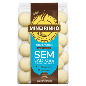 Pão de Queijo Congelado Tradicional Zero Lactose Mineirinho Pacote 400g