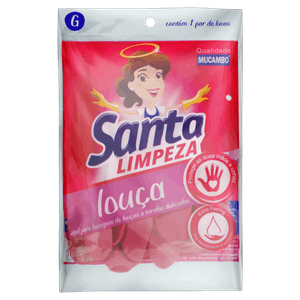 Luva para Louça Rosa Mucambo Santa Limpeza G