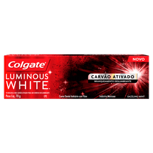 Creme Dental Carvão Ativado Dazzling Mint Colgate Luminous White Caixa 70g