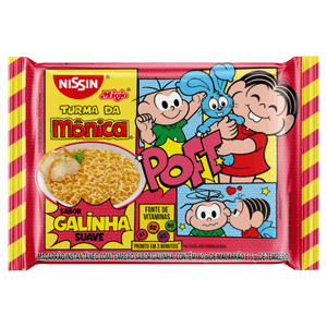 Macarrão Instantâneo Lámen Galinha Suave Turma da Mônica Nissin Miojo Pacote 85g