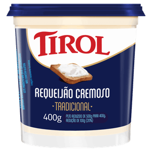 Requeijão Cremoso Tradicional Tirol Pote 400g Embalagem Econômica