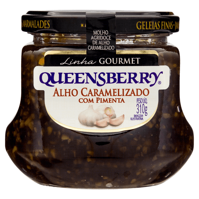 Molho-Agridoce-Alho-Caramelizado-com-Pimenta-Queensberry-Gourmet-Vidro-310g