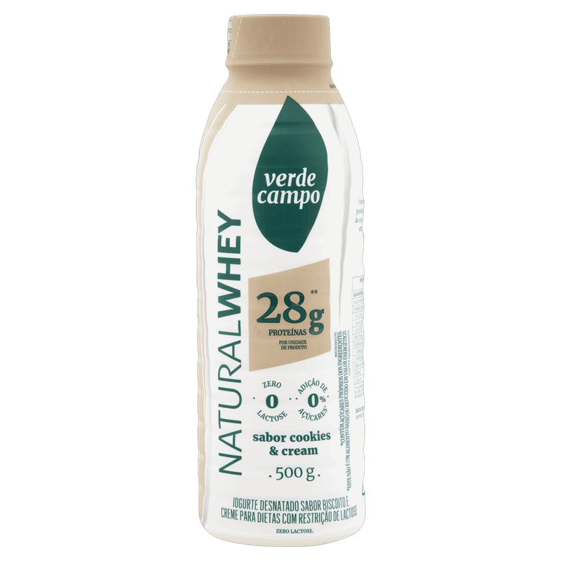 Iogurte-Desnatado-Cookies---Cream-Zero-Lactose-Verde-Campo-Natural-Whey-28g-de-Proteina-Garrafa-500g