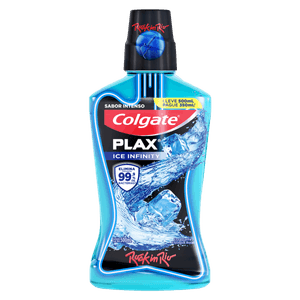 Enxaguante Bucal Zero Álcool Ice Infinity Colgate Plax Frasco Leve 500ml Pague 350ml