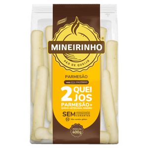 Pão de Queijo Congelado Palito 2 Queijos Mineirinho Pacote 400g