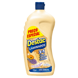 Limpador para Pisos Laminados Flores do Campo & Lavanda Destac Squeeze 750ml Grátis 20% de Desconto