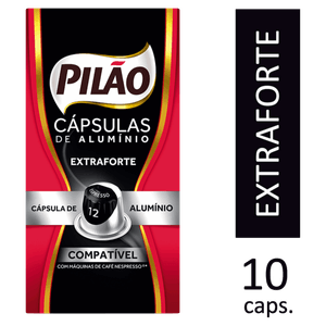 Café em Cápsula Torrado e Moído Espresso Extraforte Pilão Caixa 52g 10 Unidades