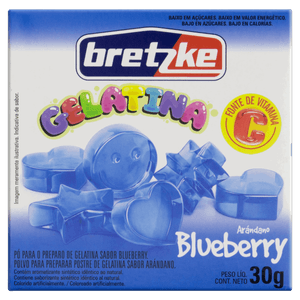 Gelatina Pó Blueberry Bretzke Caixa 30g