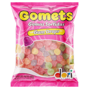 Bala de Goma Frutas Sortidas Gum Drops Dori Gomets Pacote 500g