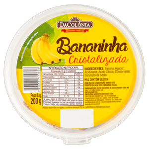 Bananinha Cristalizada DaColônia Pote 200g