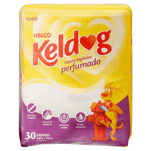 Tapete Higiênico Perfumado para Cães Keldog 80cm x 60cm Pacote 30 Unidades