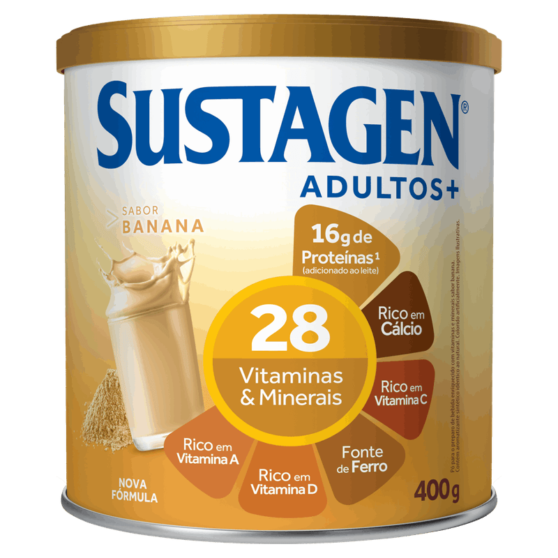 Pó para Preparo de Bebida Banana Sustagen Adultos+ Lata 400g