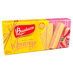 Biscoito Wafer Recheio Morango Bauducco Pacote 140g