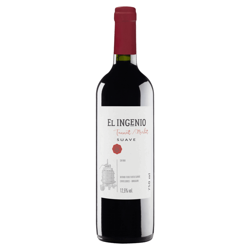 Vinho-Uruguaio-Tinto-Suave-El-Ingenio-Merlot-Tannat-Canelones-Garrafa-750ml