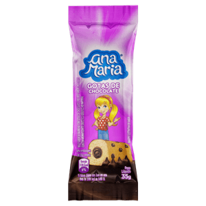 Bolo Baunilha com Gotas de Chocolate Recheio Chocolate Ana Maria Pacote 35g