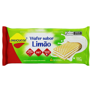 Biscoito Wafer Recheio Limão Zero Lactose Lowçucar Pacote 115g