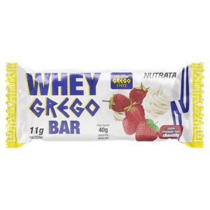 Barra de Proteína Morango com Chantilly Nutrata Whey Grego Bar Pacote 40g