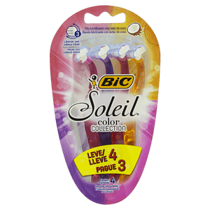 Aparelho de Depilar Descartável Bic Soleil Color Collection Leve 4 Pague 3 Unidades