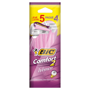 Aparelho Descartável para Depilar Bic Comfort 2 Women Leve 5 Pague 4 Unidades