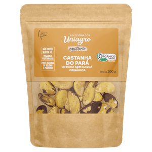 Castanha-do-Pará Inteira sem Casca Orgânica Uniagro Equilíbrio Pouch 100g