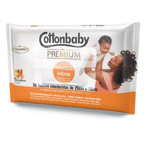 Toalha Umedecida Hidratação Intensa Cottonbaby Premium Pacote 50 Unidades