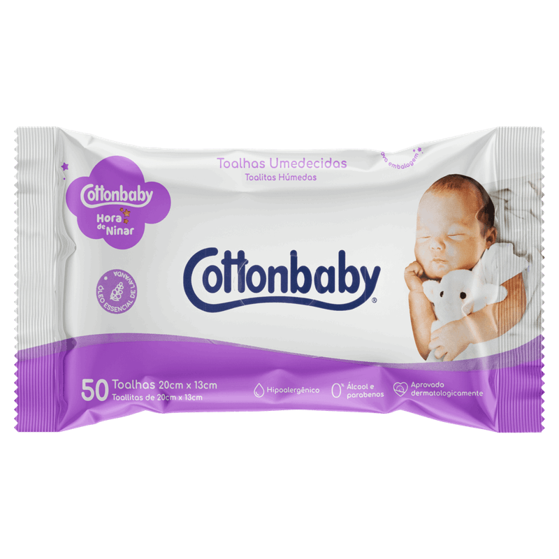 Toalha-Umedecida-Cottonbaby-Premium-Hora-de-Ninar-Pacote-50-Unidades