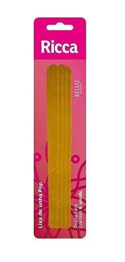 Lixa de Unha Dupla Face Pop Ricca Blister 6 Unidades