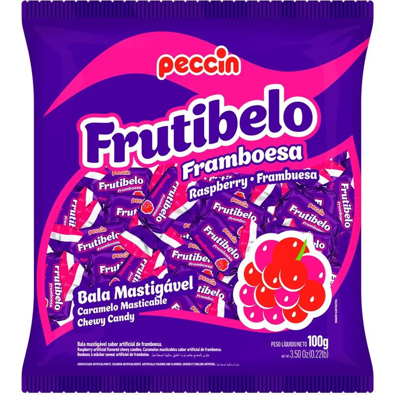 Bala-Framboesa-Peccin-Frutibelo-Pacote-100g