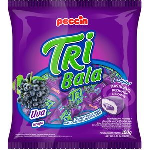 Bala Uva Peccin Tri Pacote 100g