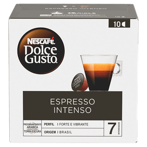 Café em Cápsula Torrado e Moído Espresso Intenso Nescafé Dolce Gusto Caixa 80g 10UN