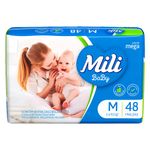 Fralda-Descartavel-Infantil--Baby-Mili-Mega-M-Pacote-48-Unidades