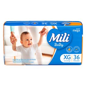 Fralda Descartável Baby Mili Mega XG Pacote 36 Unidades