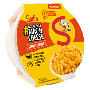 Mac'n Cheese Cheddar Sadia Hot Bowls Pote 300g