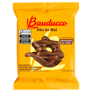 Pão de Mel com Cobertura de Chocolate ao Leite Bauducco 30g