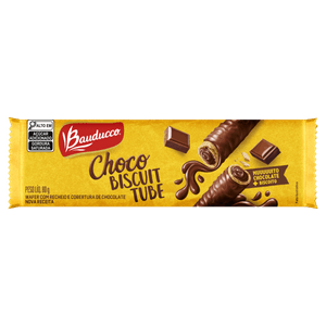Wafer Bauducco Choco Biscuit Tube Pacote 80g