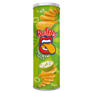 Batata Frita Ondulada Sour Cream e Cebola Elma Chips Ruffles Tubo 100g